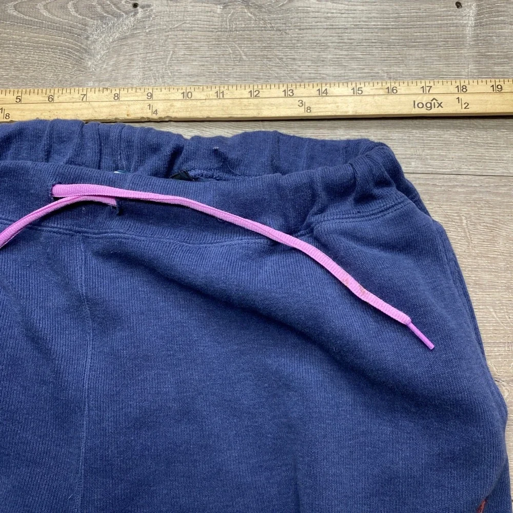 Polo Ralph Lauren Sweatpants Mens M Navy Blue Pink Drawstring Wide Leg Lounge